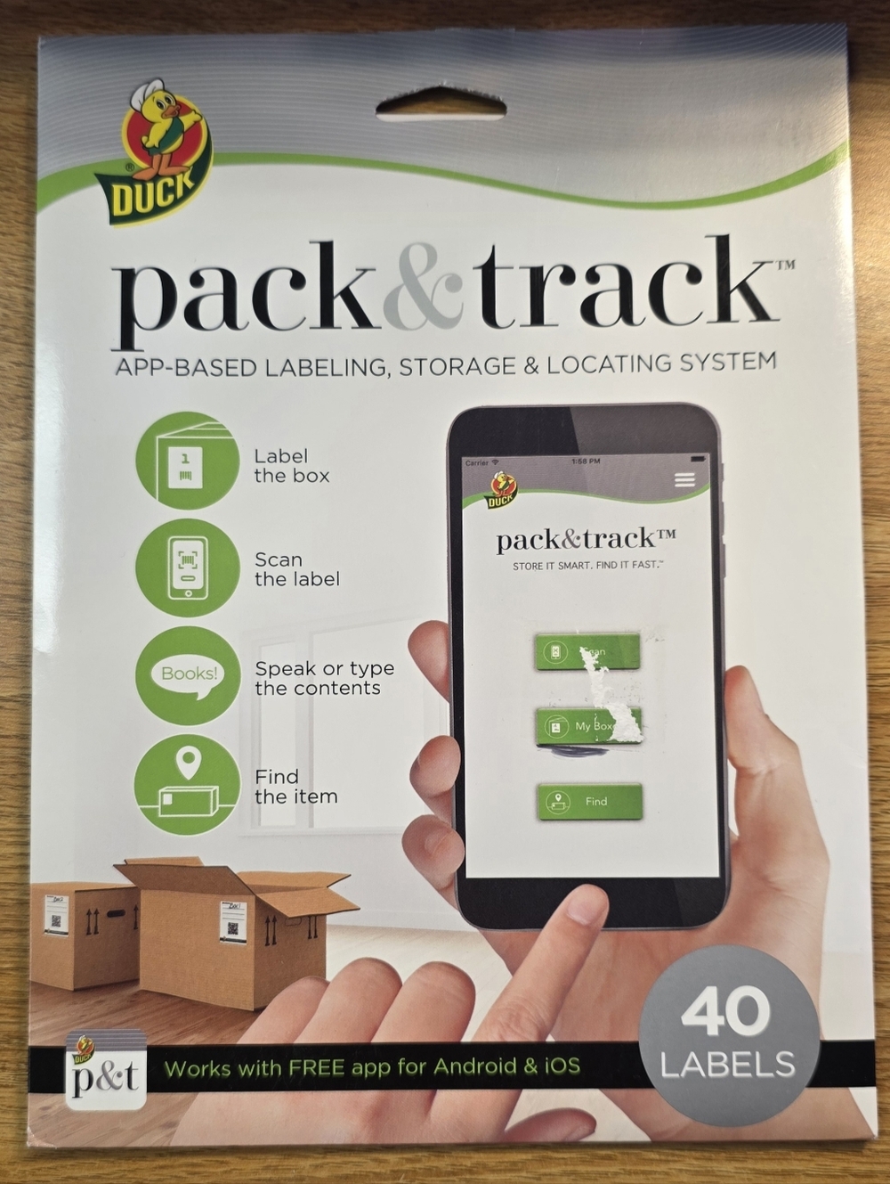 Duck Pack & Track Storage Label Kit - White & Green (40 Labels)